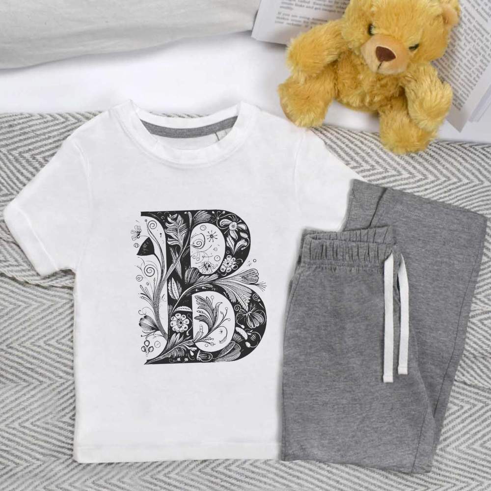 'Flowering B' Kids Nightwear / Pyjama Set (KP042624)