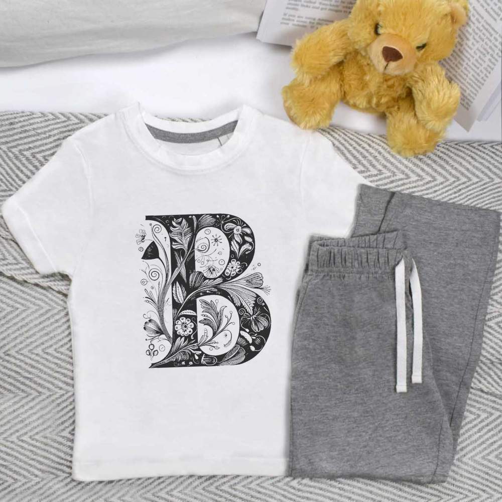 'Flowering B' Kids Nightwear / Pyjama Set (KP042624)