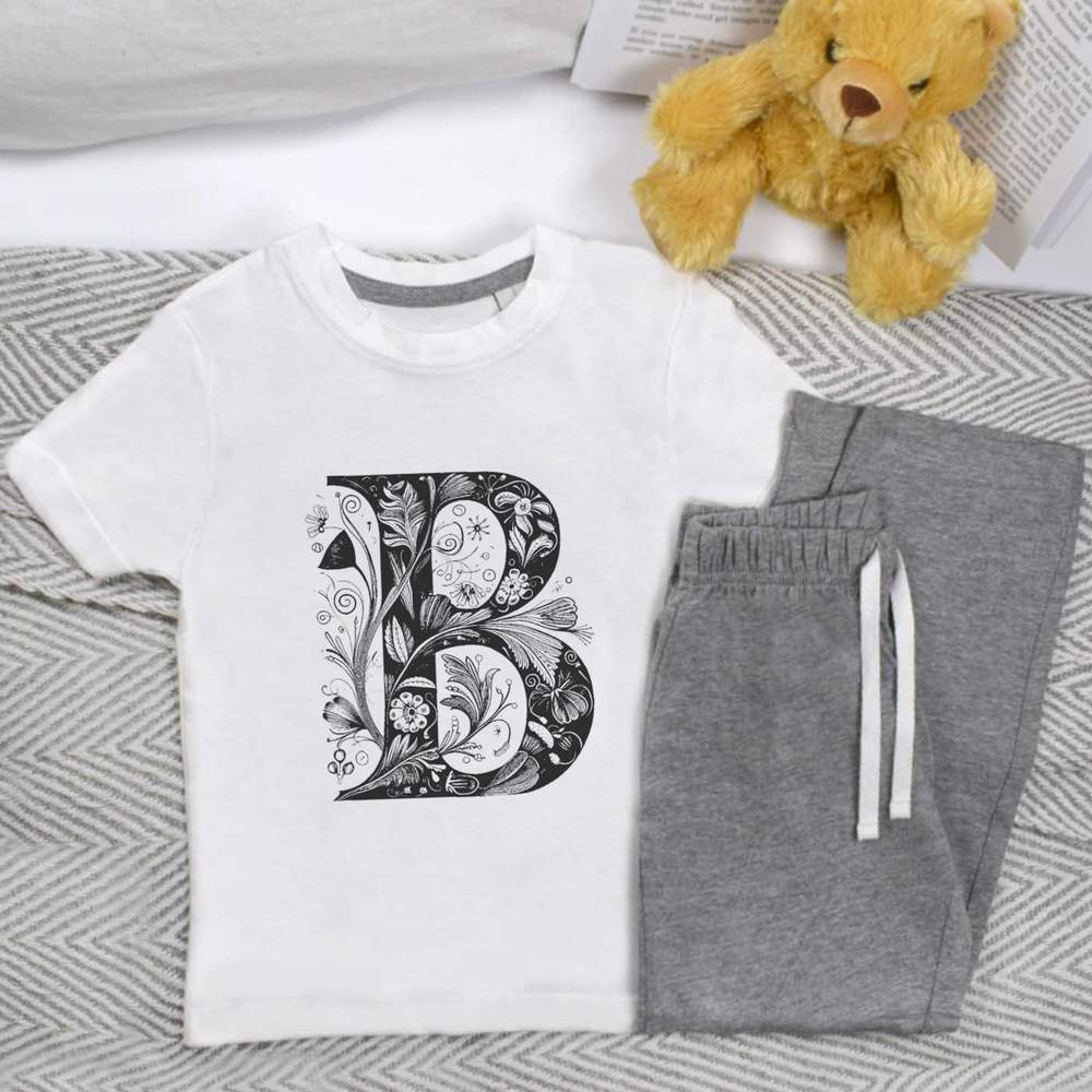 'Flowering B' Kids Nightwear / Pyjama Set (KP042624)