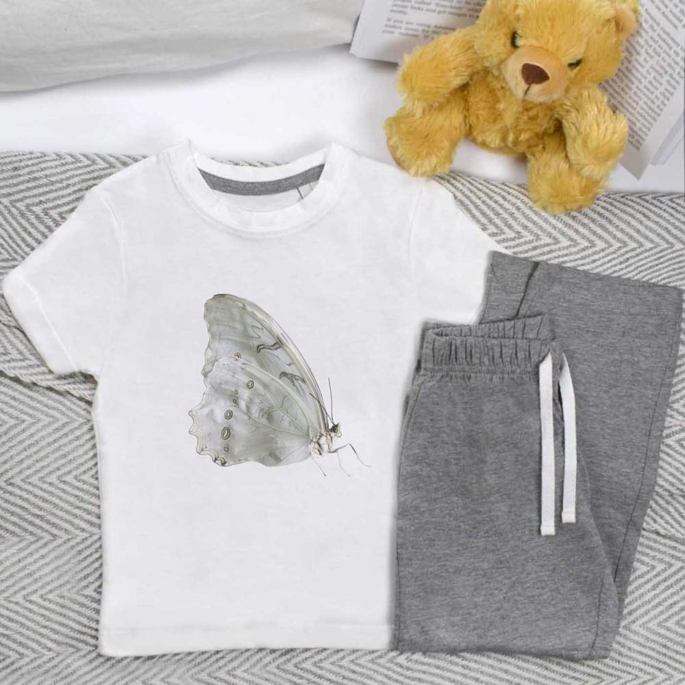 'Mother of Pearl Butterfly' Kids Nightwear / Pyjama Set (KP043615)