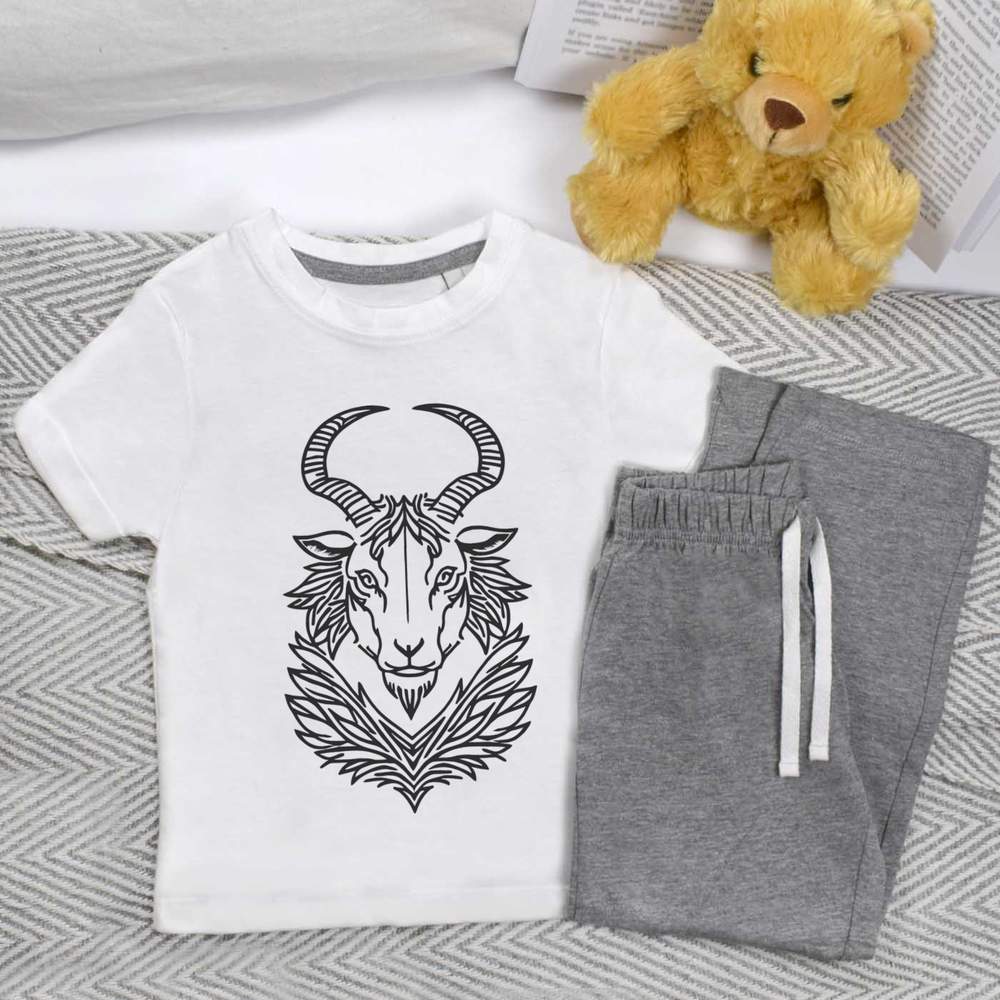 'Goat Motif' Kids Nightwear / Pyjama Set (KP043772)