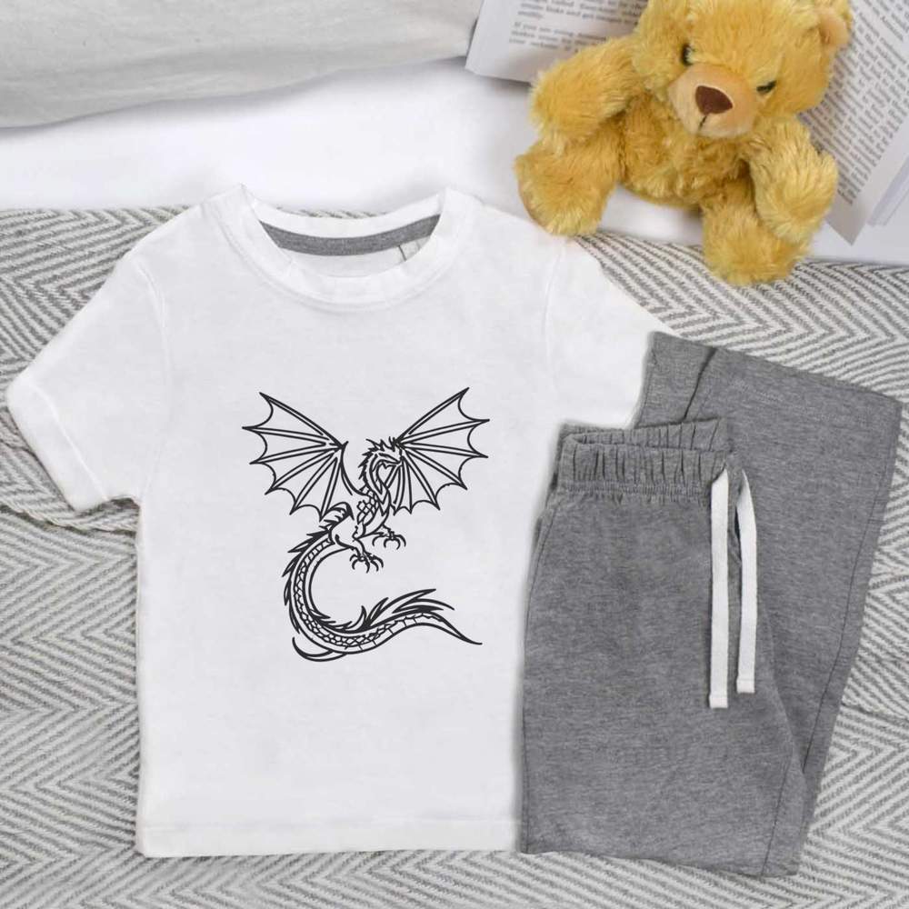 'Dragon In Flight' Kids Nightwear / Pyjama Set (KP044571)