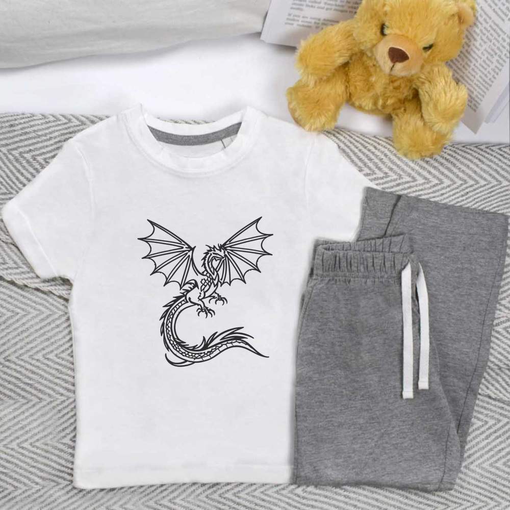 'Dragon In Flight' Kids Nightwear / Pyjama Set (KP044571)