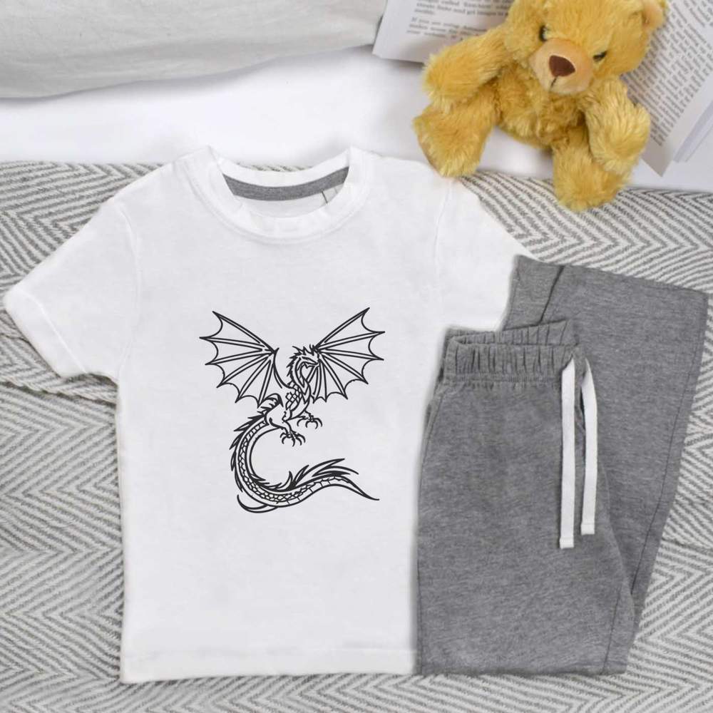 'Dragon In Flight' Kids Nightwear / Pyjama Set (KP044571)