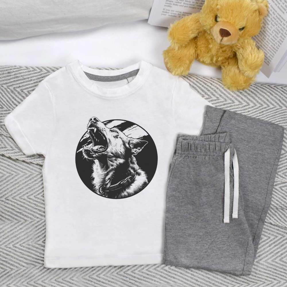 'Dog Barking ' Kids Nightwear / Pyjama Set (KP047091)