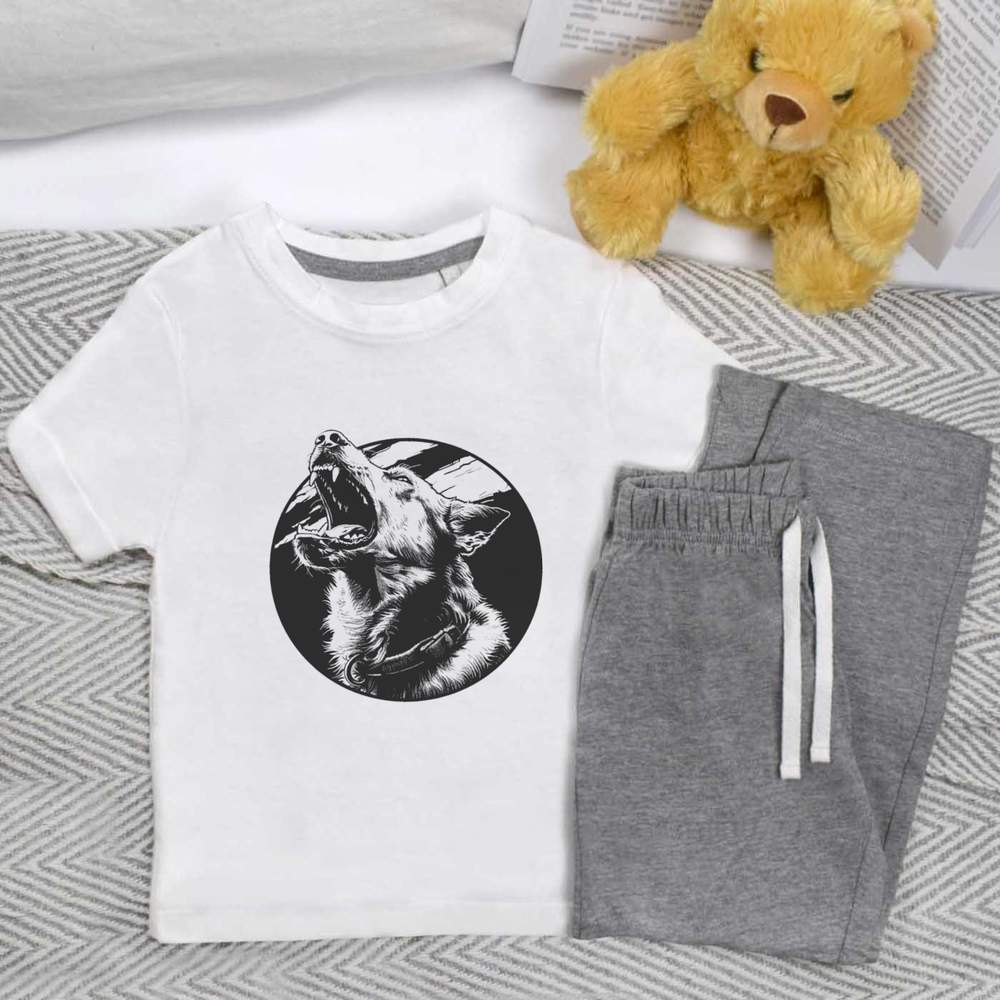 'Dog Barking ' Kids Nightwear / Pyjama Set (KP047091)