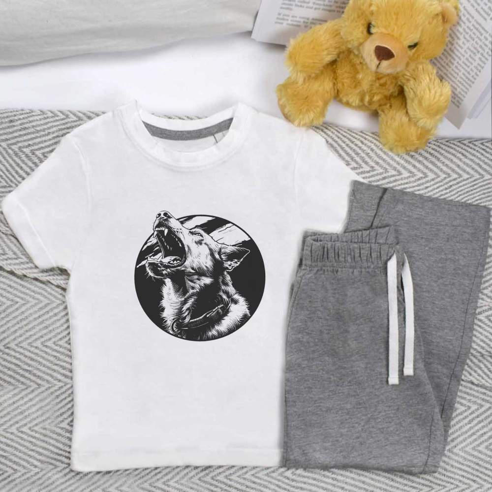 'Dog Barking ' Kids Nightwear / Pyjama Set (KP047091)
