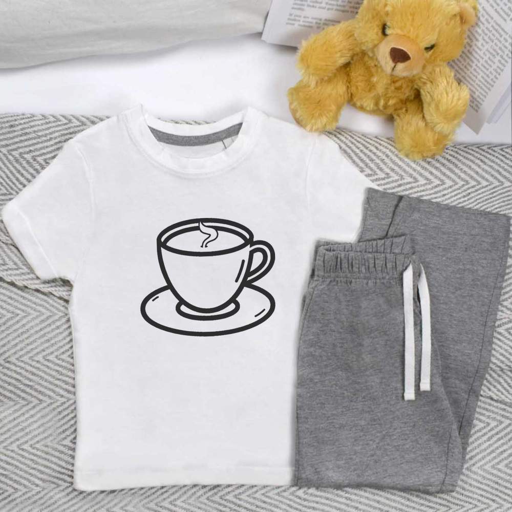 'Cup of Coffee' Kids Nightwear / Pyjama Set (KP047202)