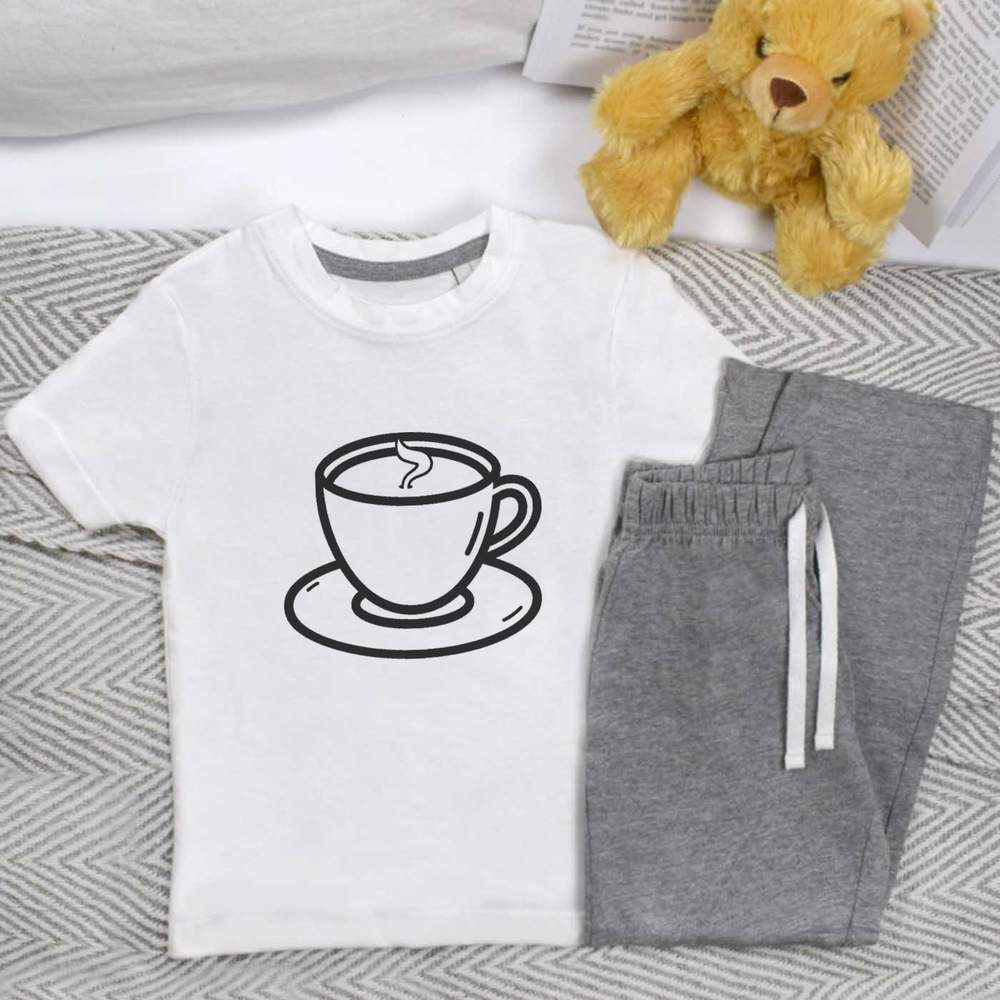 'Cup of Coffee' Kids Nightwear / Pyjama Set (KP047202)