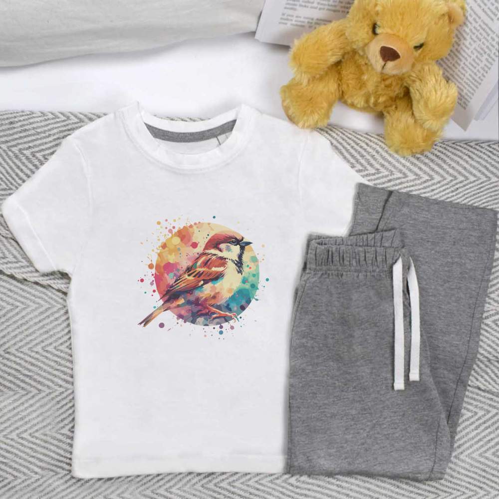 'House Sparrow' Kids Nightwear / Pyjama Set (KP047461)