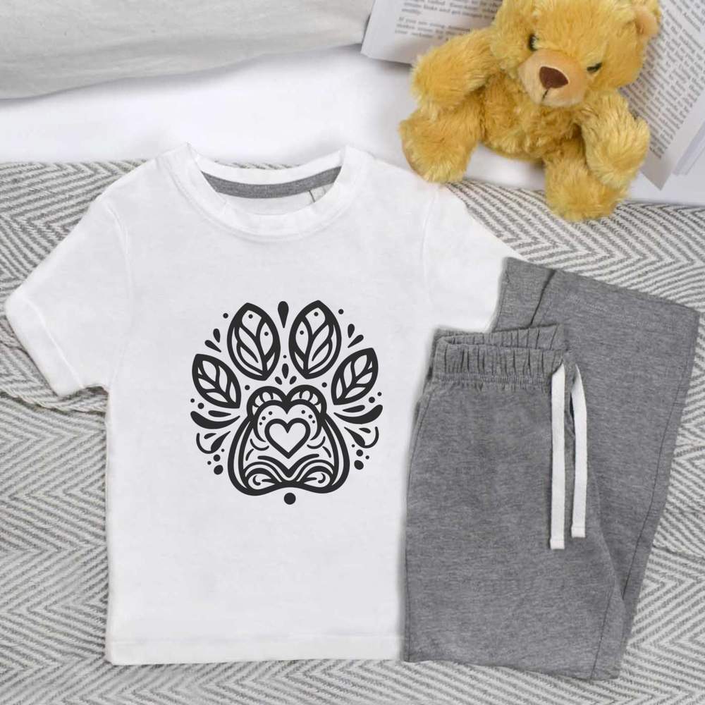 'Paw Print' Kids Nightwear / Pyjama Set (KP047690)