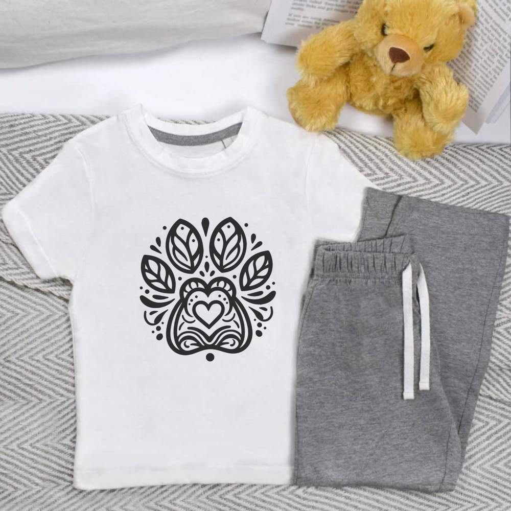 'Paw Print' Kids Nightwear / Pyjama Set (KP047690)