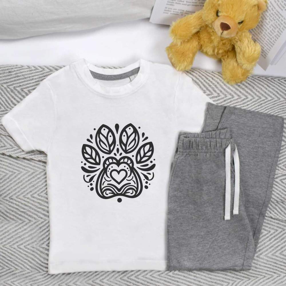 'Paw Print' Kids Nightwear / Pyjama Set (KP047690)