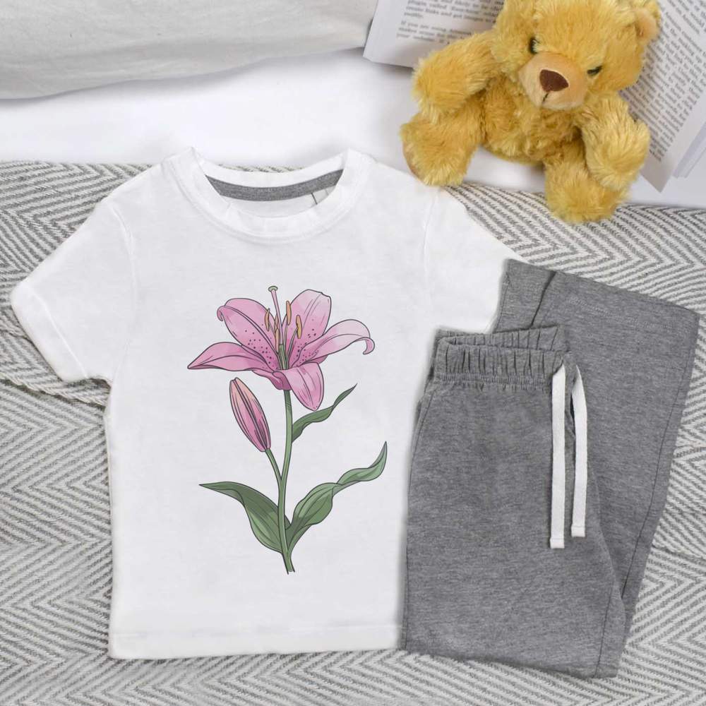 'Lily Flower' Kids Nightwear / Pyjama Set (KP048973)