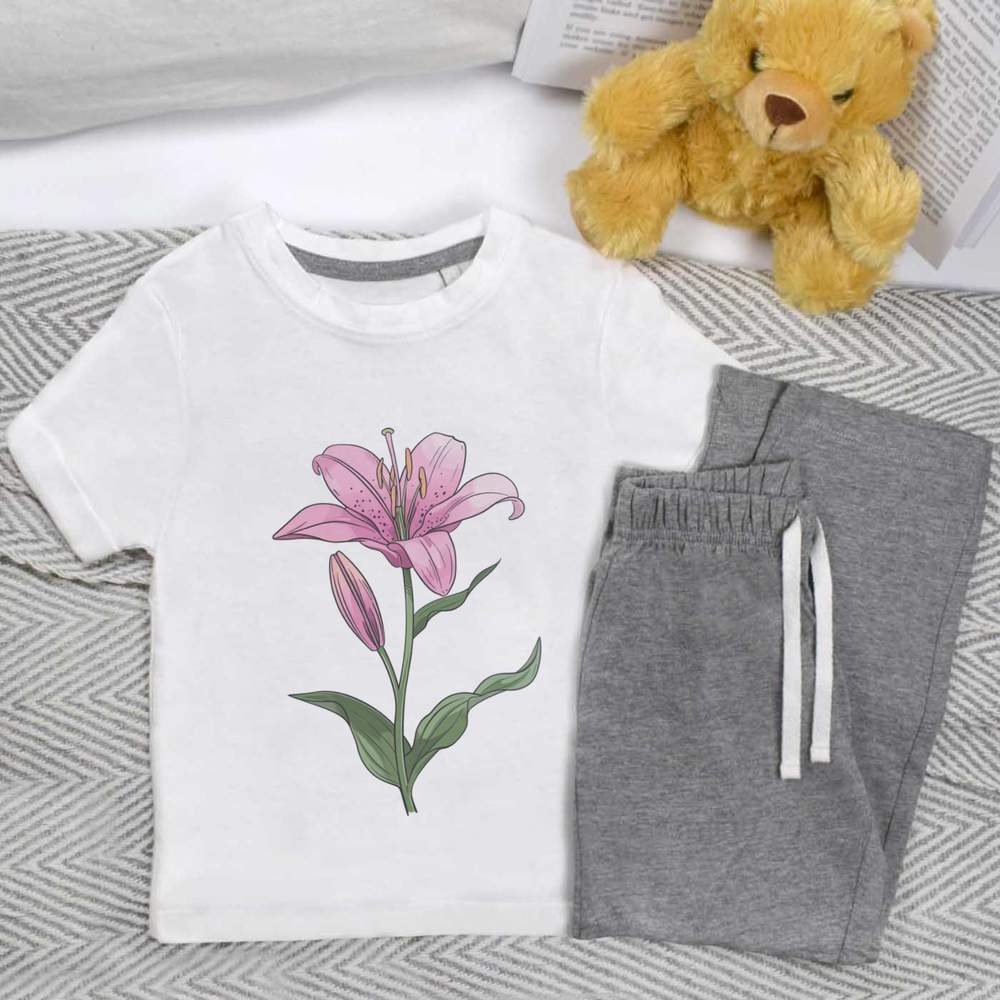 'Lily Flower' Kids Nightwear / Pyjama Set (KP048973)