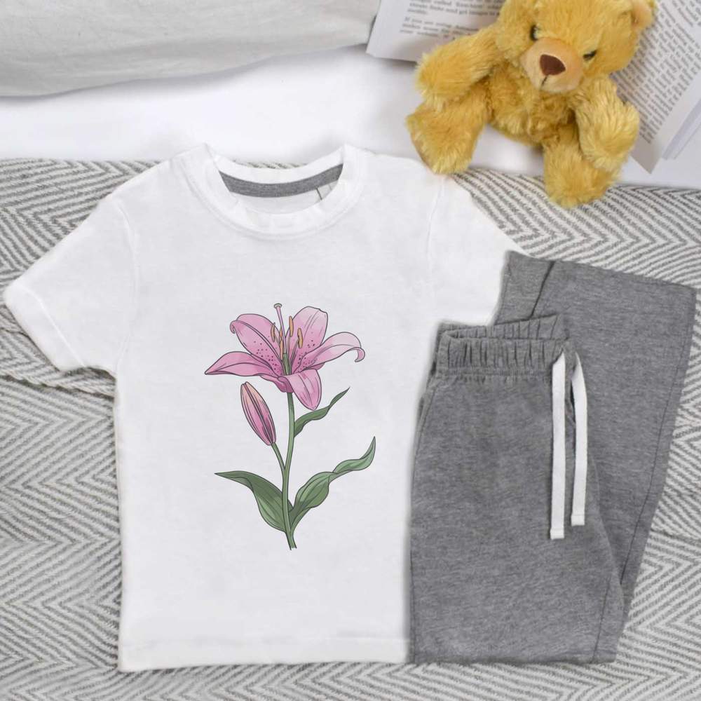 'Lily Flower' Kids Nightwear / Pyjama Set (KP048973)