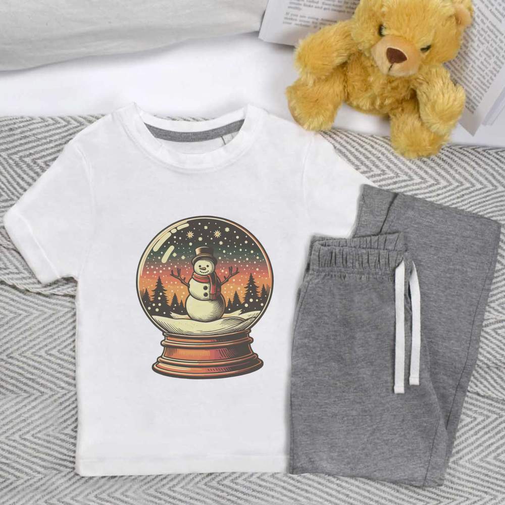 'Snowman Snow Globe' Kids Nightwear / Pyjama Set (KP049605)