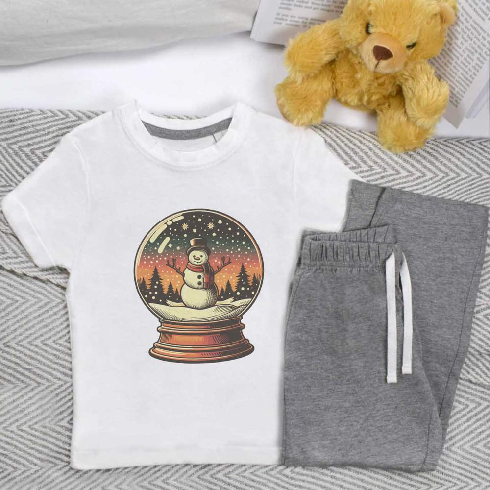 'Snowman Snow Globe' Kids Nightwear / Pyjama Set (KP049605)