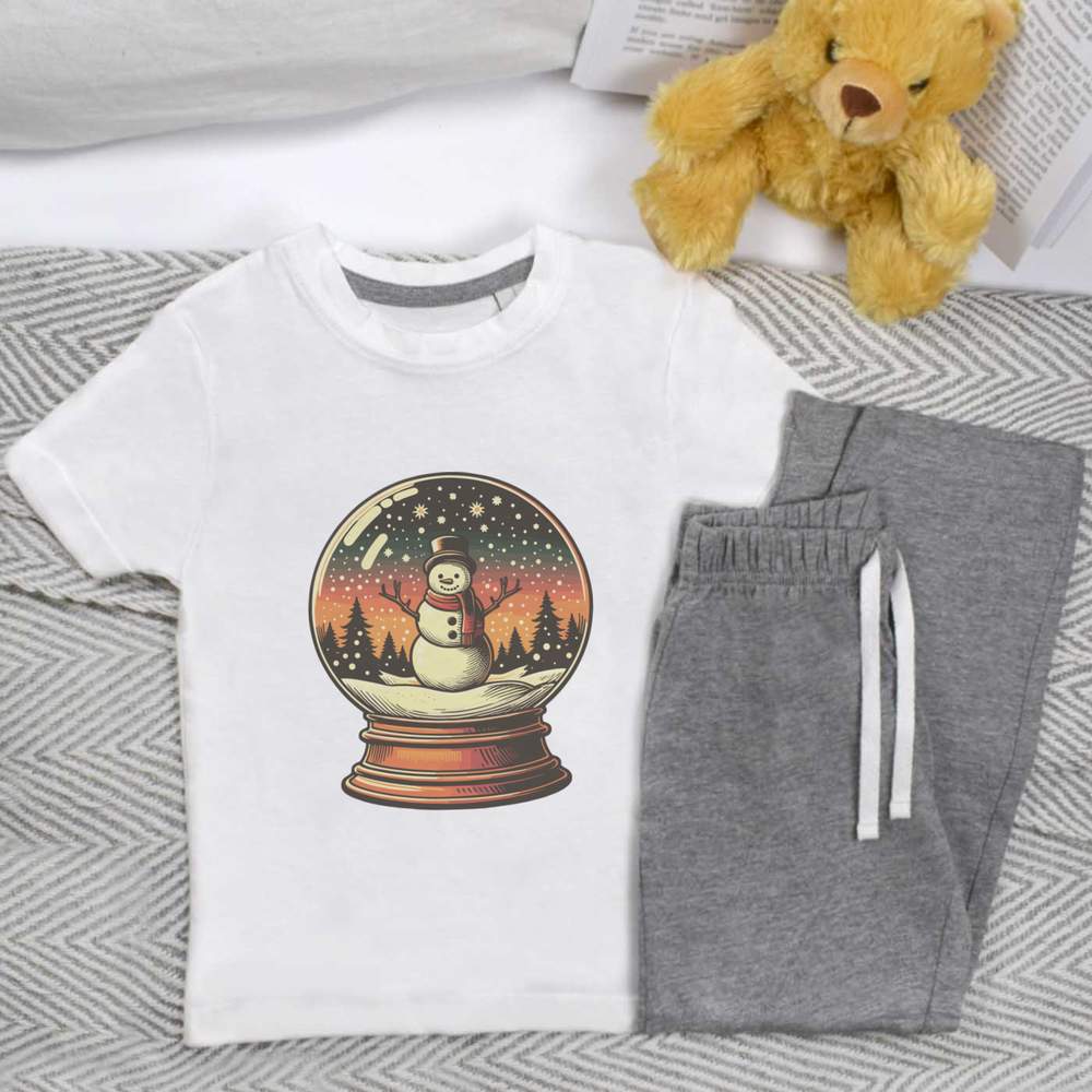 'Snowman Snow Globe' Kids Nightwear / Pyjama Set (KP049605)