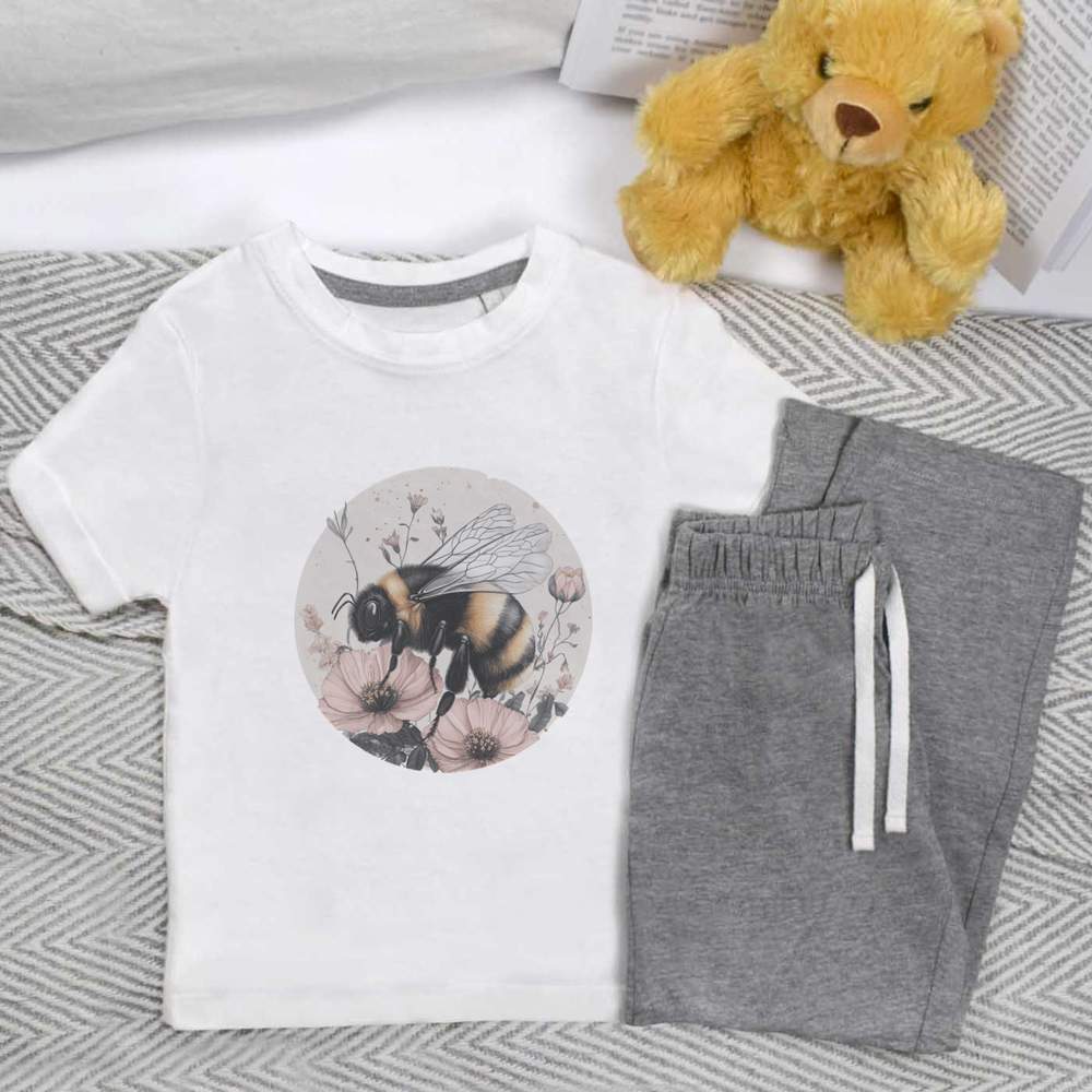 'Bumblebee with Flowers' Kids Nightwear / Pyjama Set (KP049829)