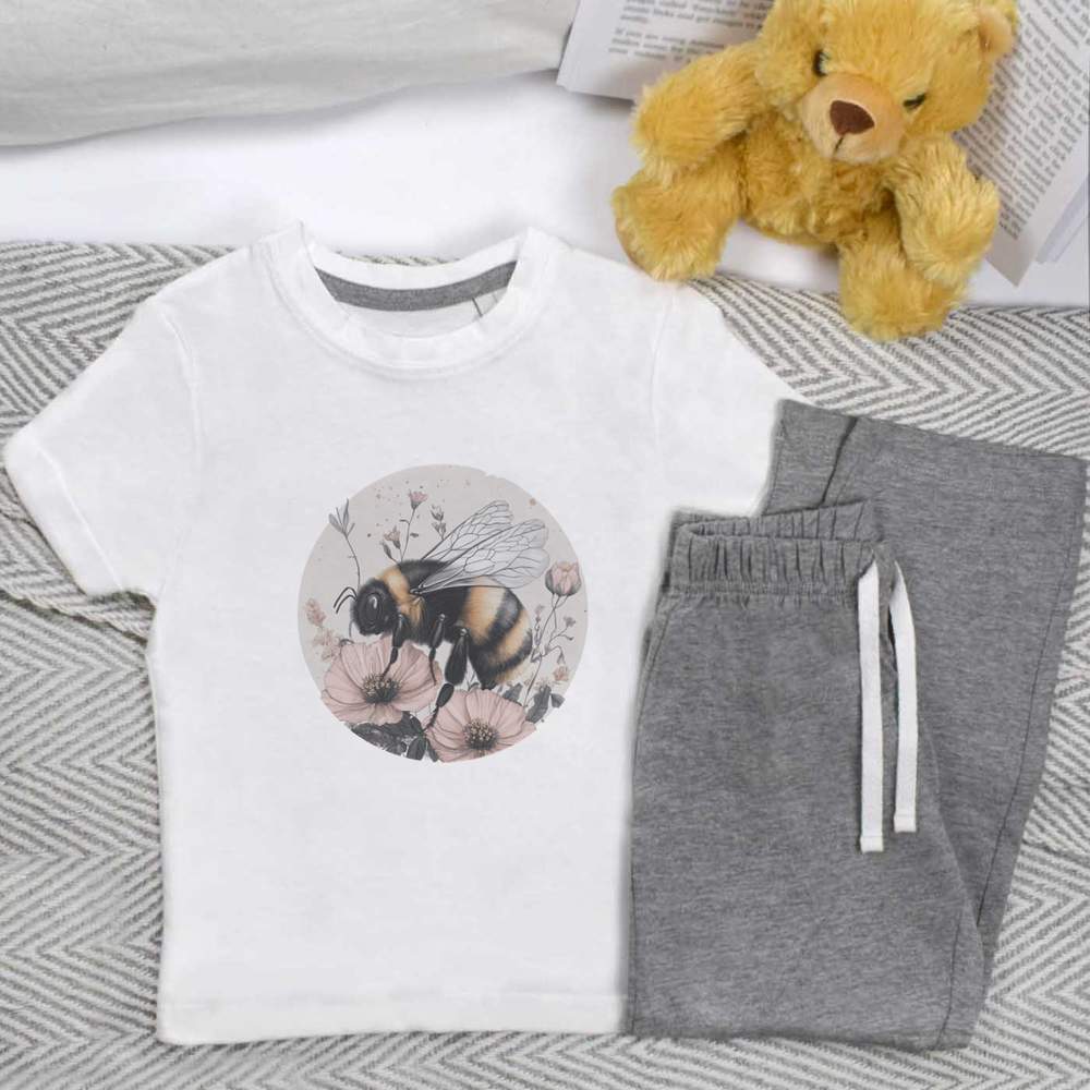 'Bumblebee with Flowers' Kids Nightwear / Pyjama Set (KP049829)