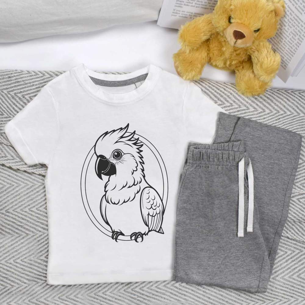 'Cockatoo Parrot' Kids Nightwear / Pyjama Set (KP049985)