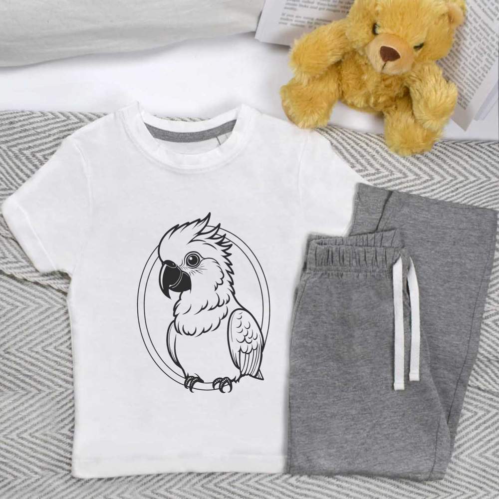 'Cockatoo Parrot' Kids Nightwear / Pyjama Set (KP049985)