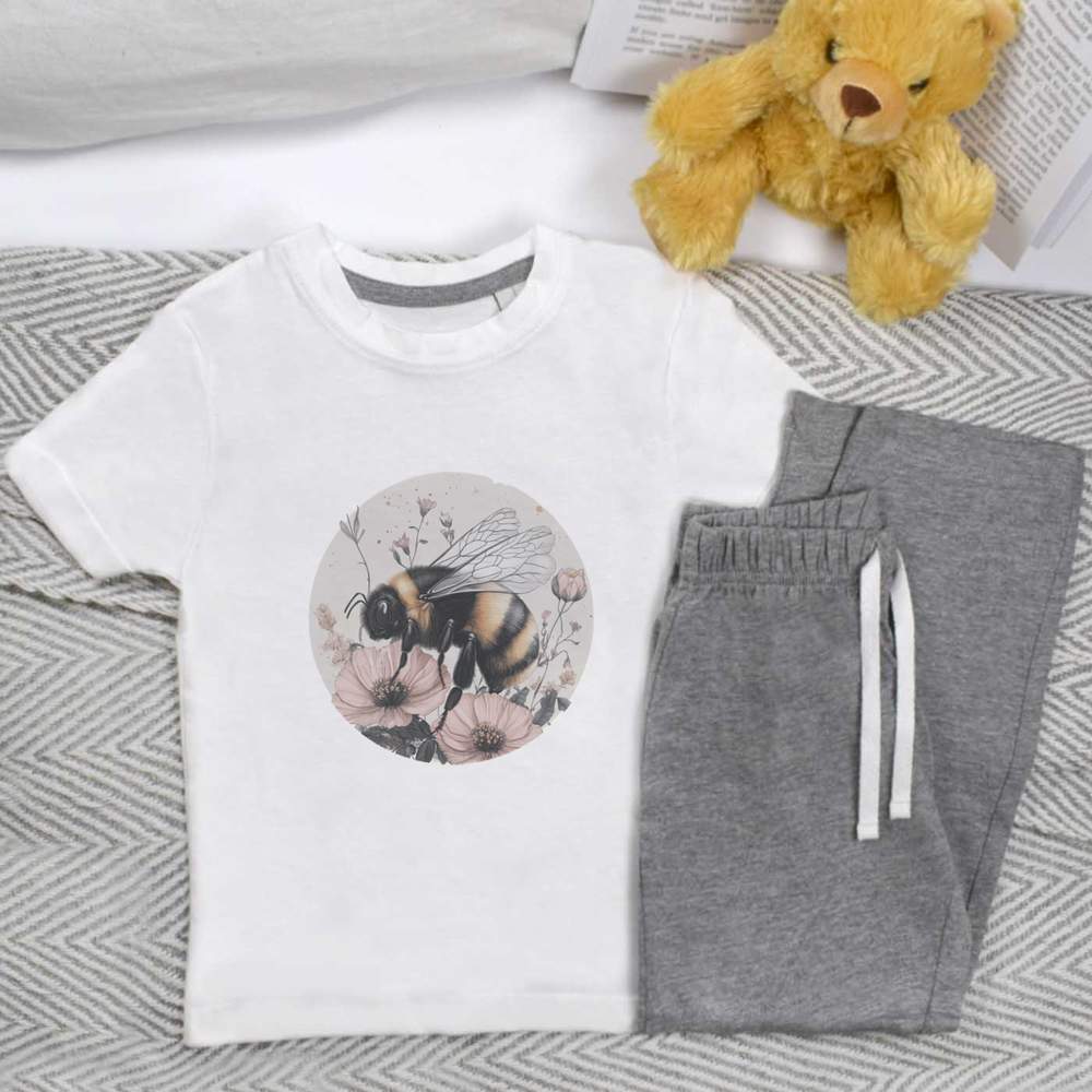 'Bumblebee with Flowers' Kids Nightwear / Pyjama Set (KP049829)