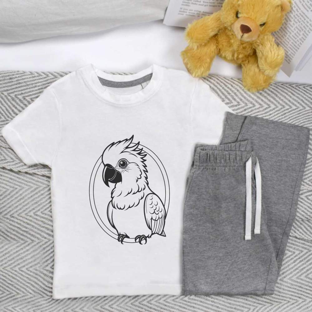 'Cockatoo Parrot' Kids Nightwear / Pyjama Set (KP049985)