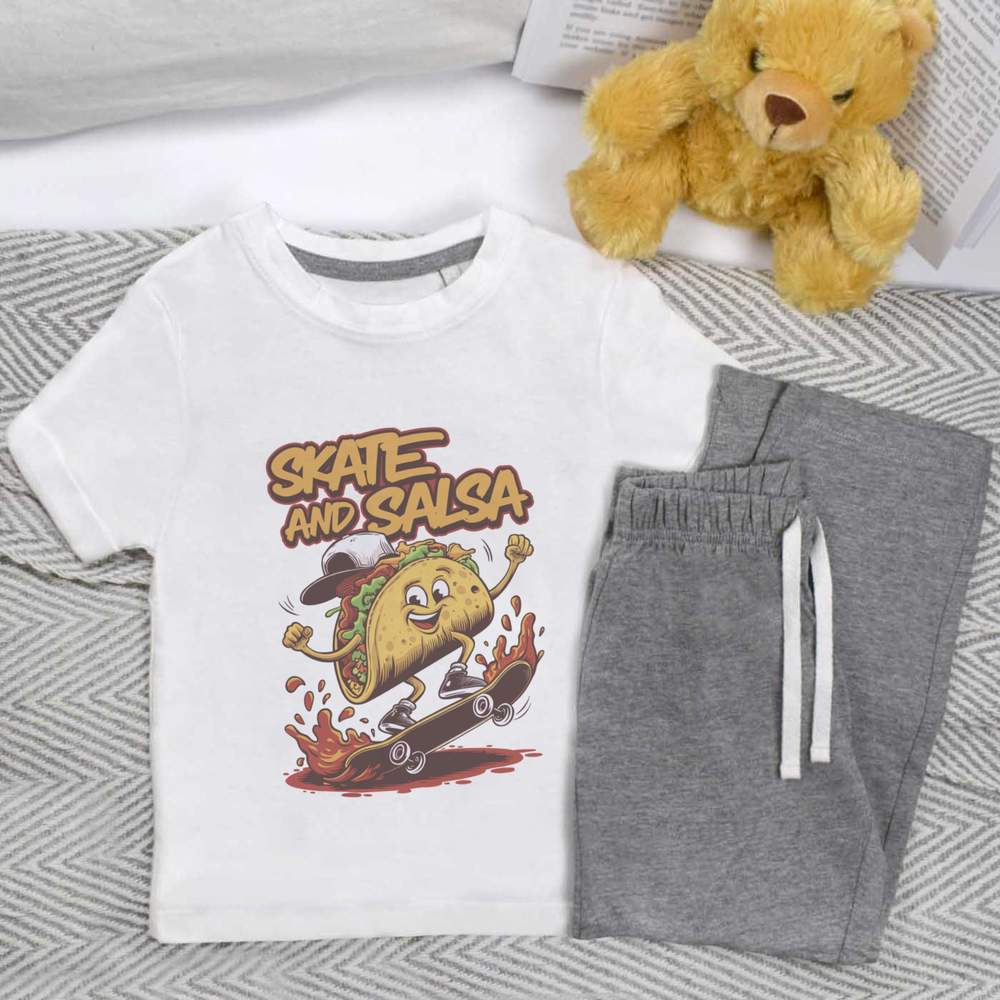 'Skate And Salsa' Kids Nightwear / Pyjama Set (KP052502)