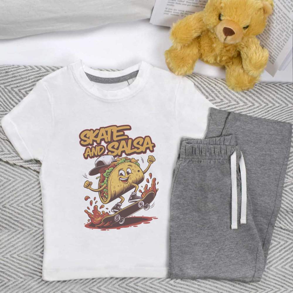 'Skate And Salsa' Kids Nightwear / Pyjama Set (KP052502)