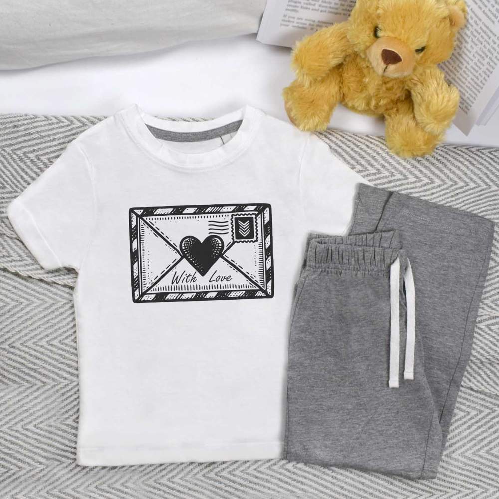 'Love Letter' Kids Nightwear / Pyjama Set (KP052661)