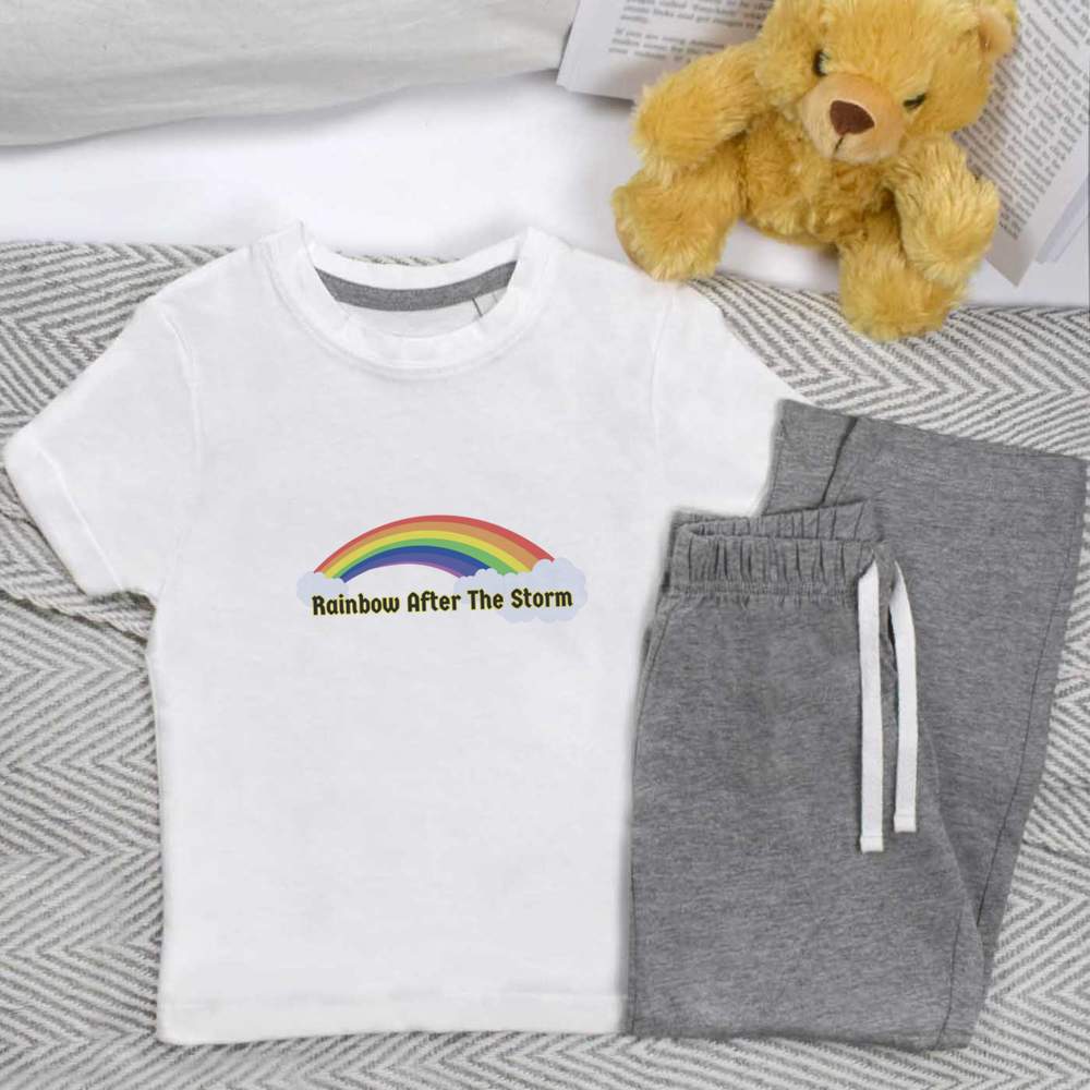 'Rainbow After The Storm' Kids Nightwear / Pyjama Set (KP052822)