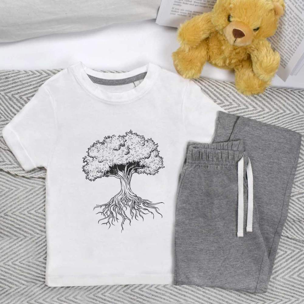 'Tree with Roots' Kids Nightwear / Pyjama Set (KP052904)