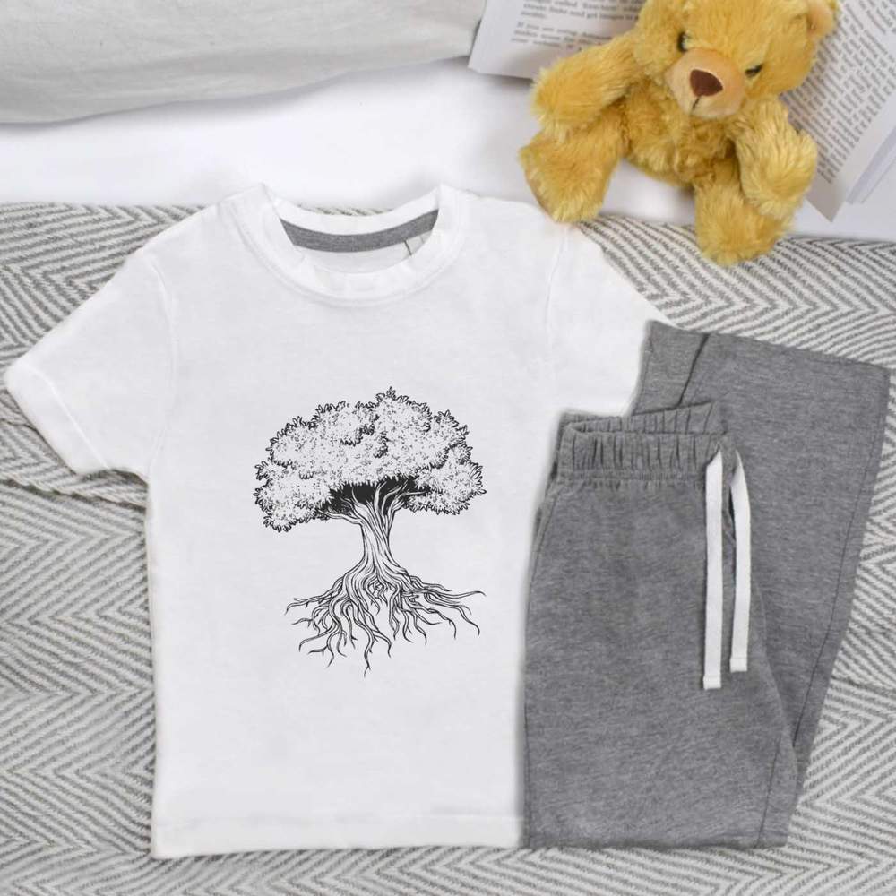 'Tree with Roots' Kids Nightwear / Pyjama Set (KP052904)
