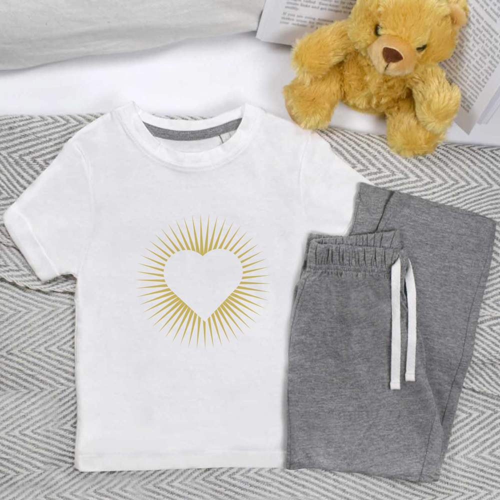 'Sunshine Heart' Kids Nightwear / Pyjama Set (KP053148)