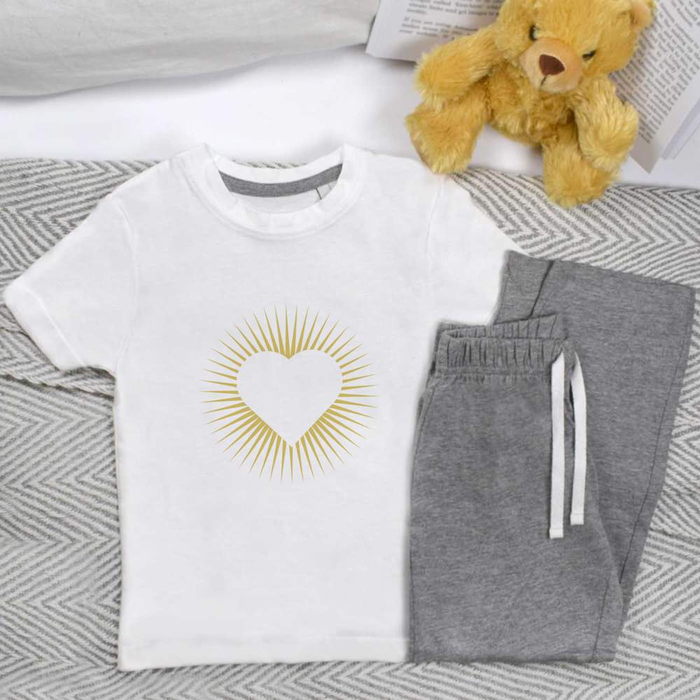 'Sunshine Heart' Kids Nightwear / Pyjama Set (KP053148)