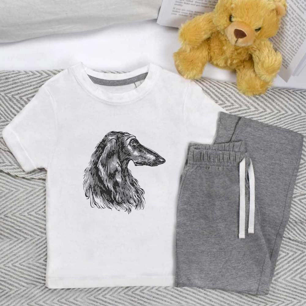 'Afghan Hound Side View' Kids Nightwear / Pyjama Set (KP054328)
