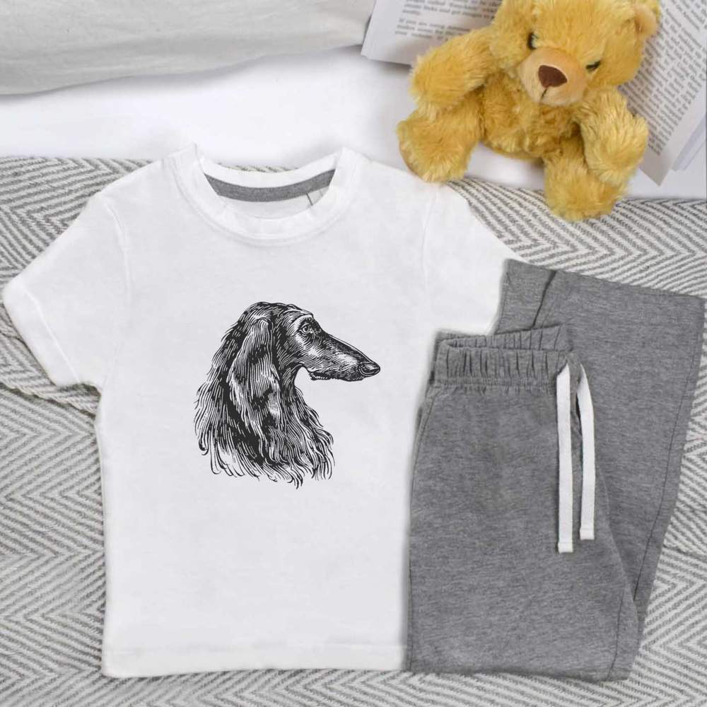'Afghan Hound Side View' Kids Nightwear / Pyjama Set (KP054328)