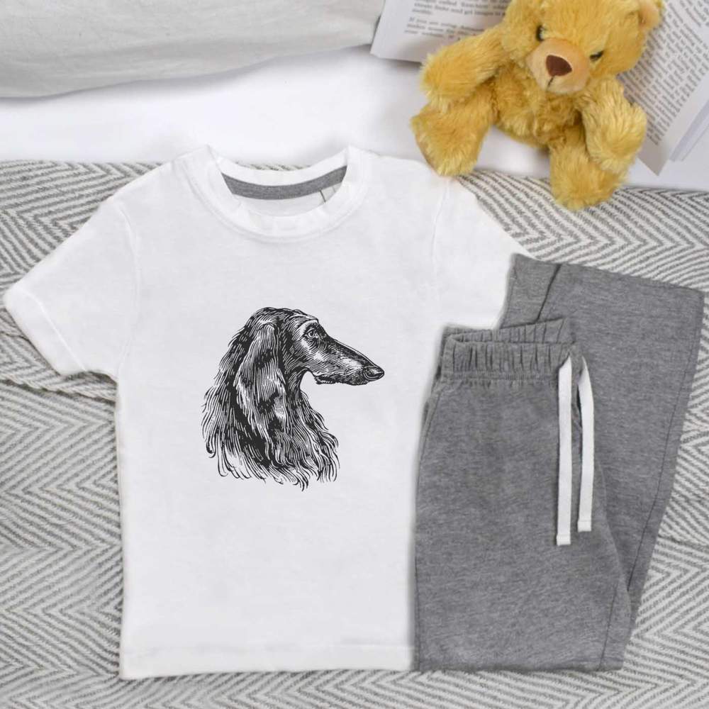 'Afghan Hound Side View' Kids Nightwear / Pyjama Set (KP054328)