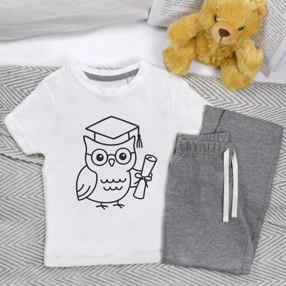 'Graduation Owl' Kids Nightwear / Pyjama Set (KP054343)