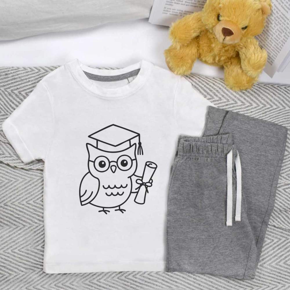 'Graduation Owl' Kids Nightwear / Pyjama Set (KP054343)