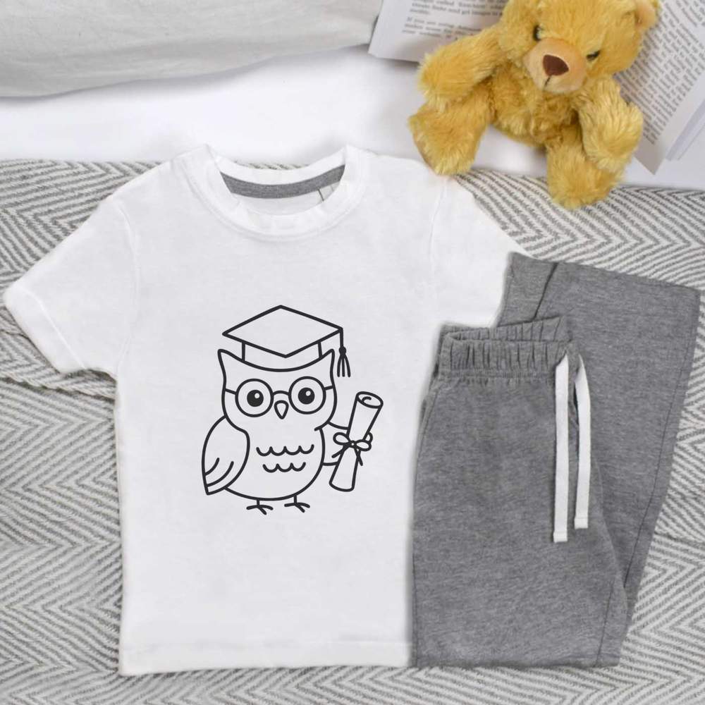'Graduation Owl' Kids Nightwear / Pyjama Set (KP054343)