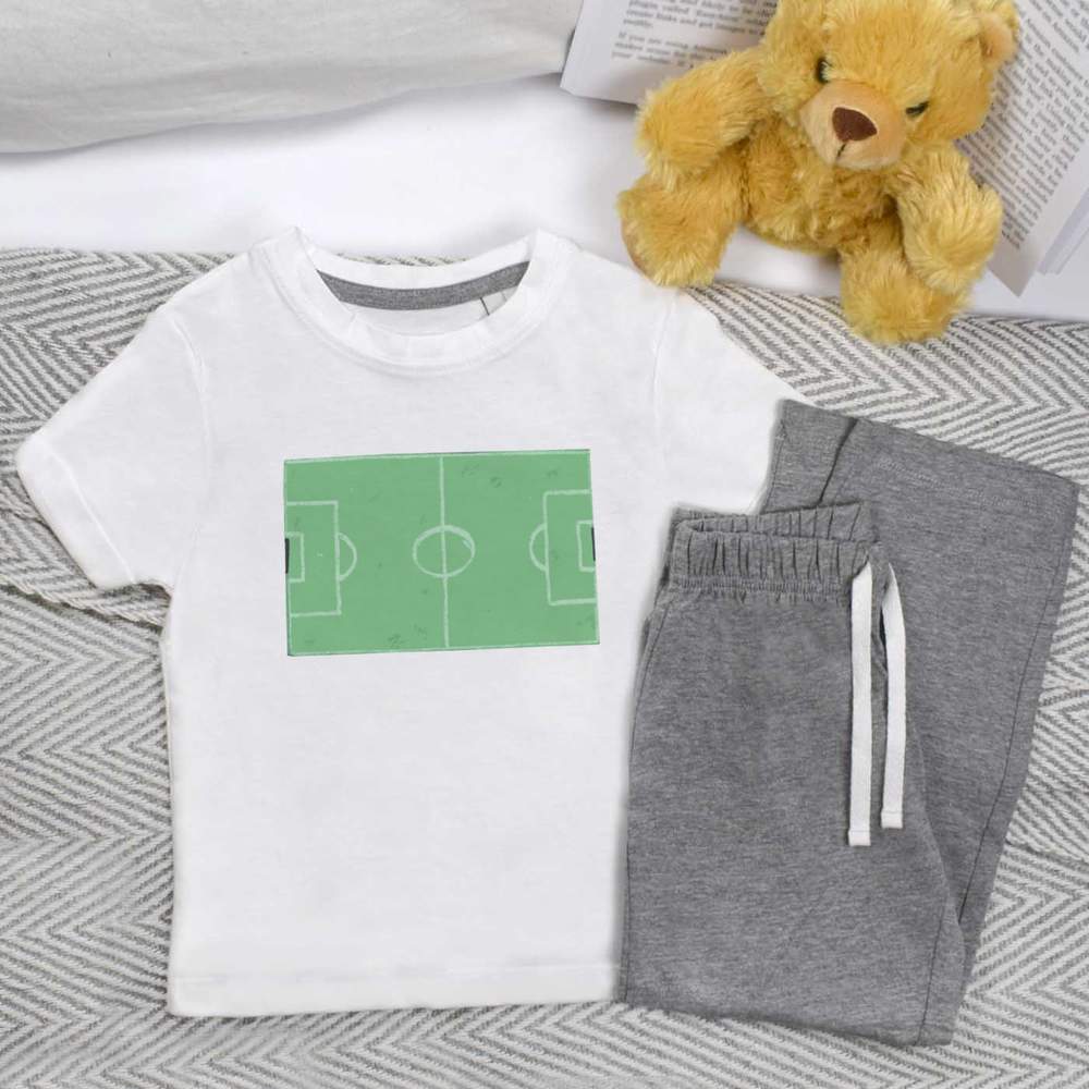 'Sketchy Football Field' Kids Nightwear / Pyjama Set (KP054500)