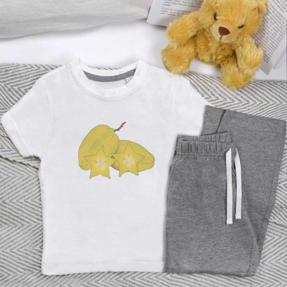 'Star Fruit Illustration' Kids Nightwear / Pyjama Set (KP054705)