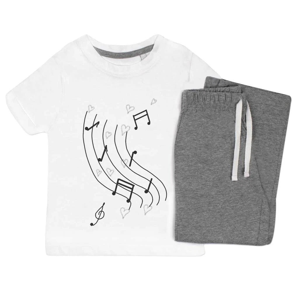 'Love Of Music' Kids Nightwear / Pyjama Set (KP052306)