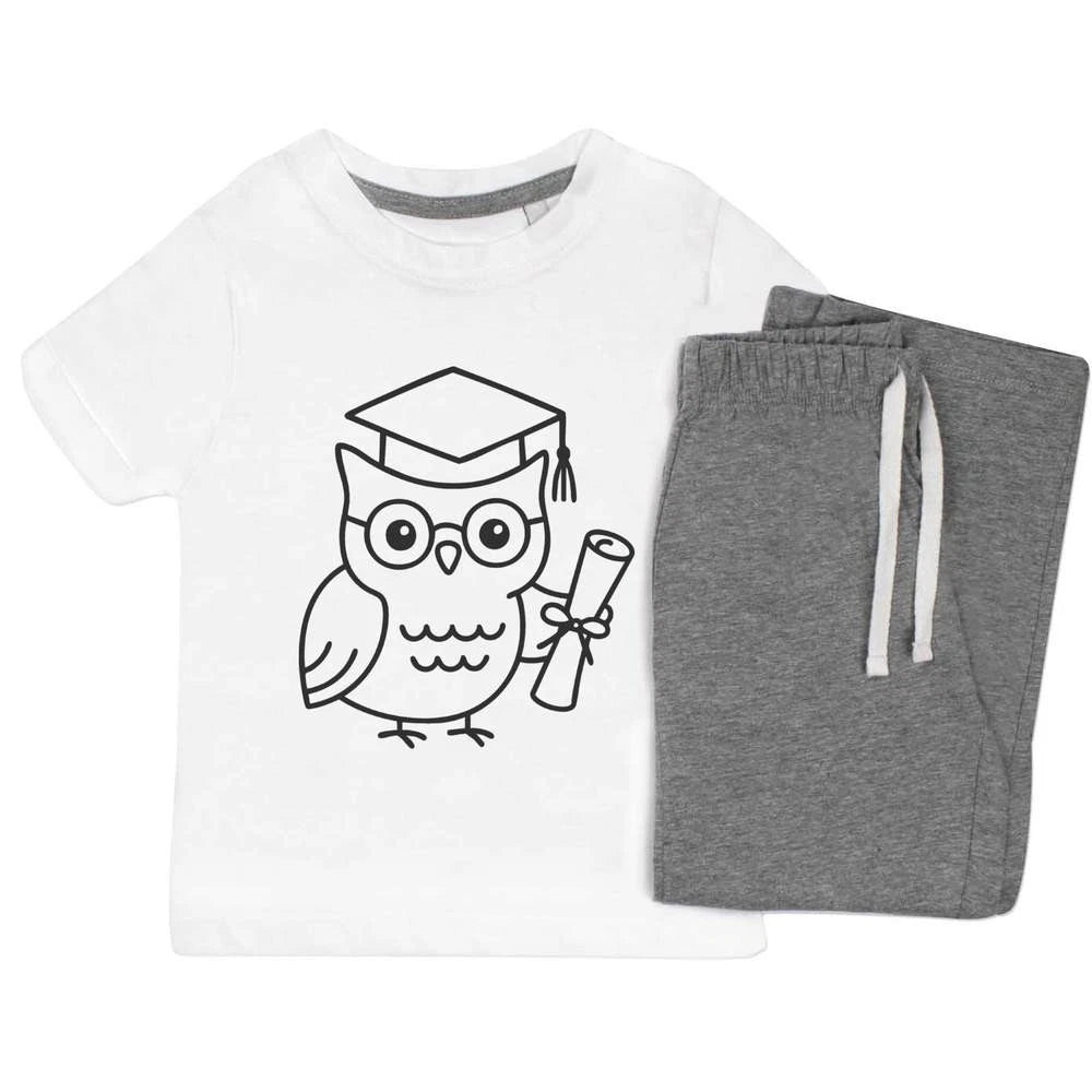 'Graduation Owl' Kids Nightwear / Pyjama Set (KP054343)