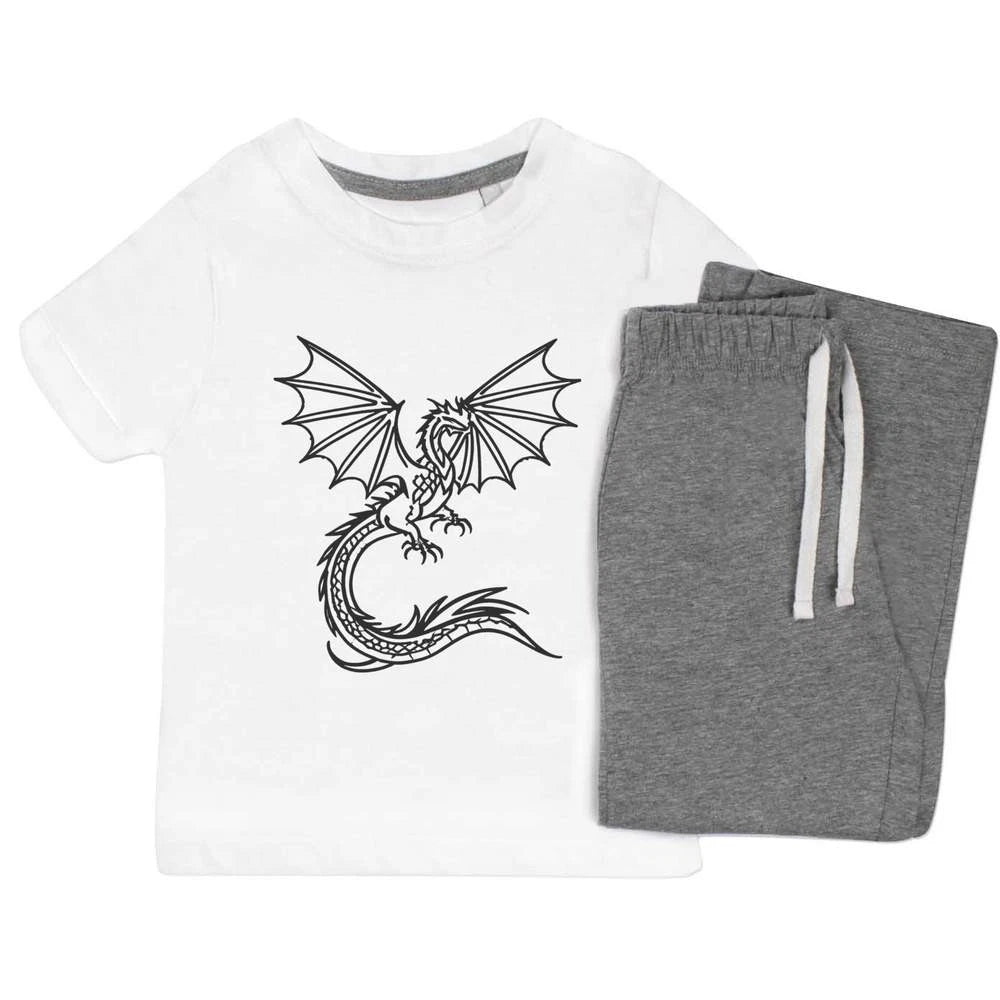 'Dragon In Flight' Kids Nightwear / Pyjama Set (KP044571)
