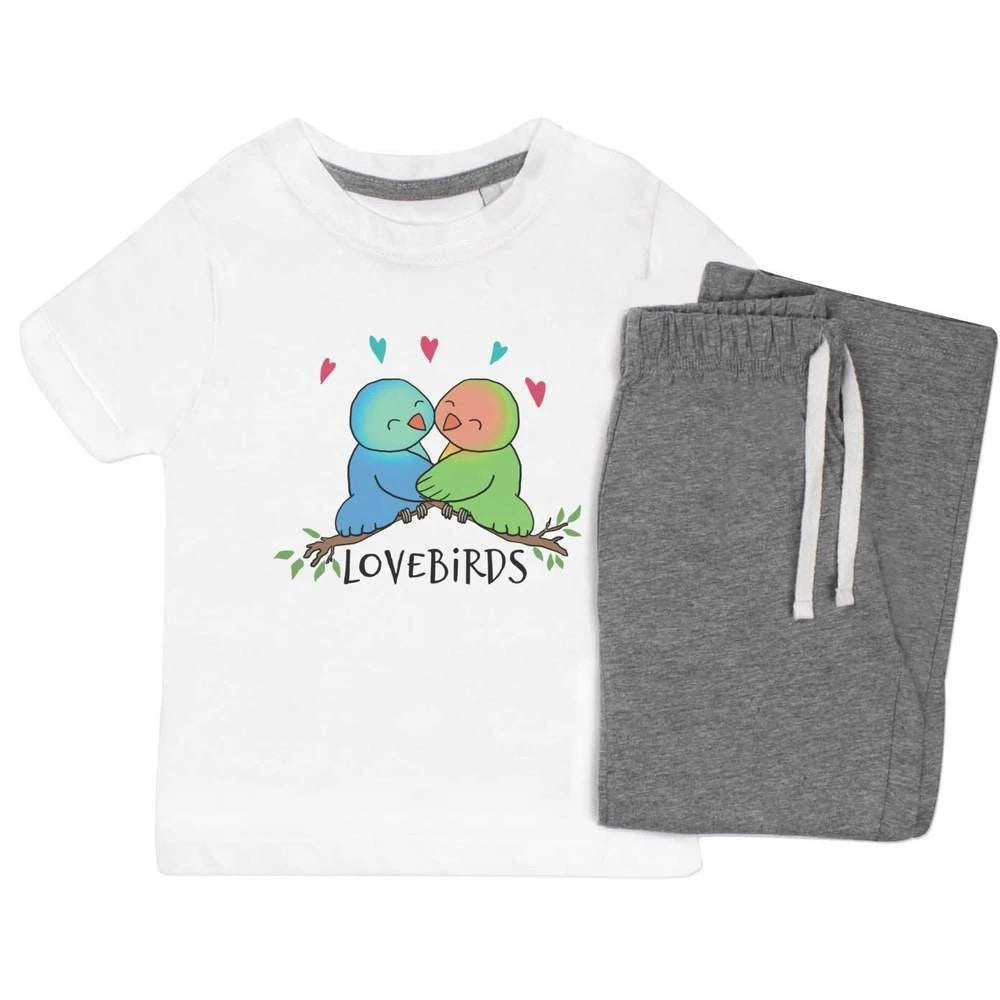 'Lovebirds Hugging' Kids Nightwear / Pyjama Set (KP052183)