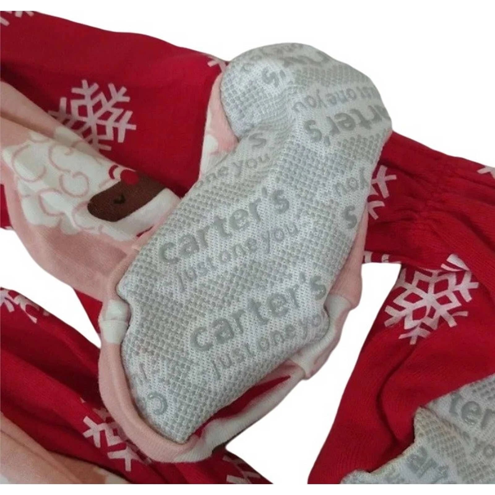 Carter's Toddler Girls' Snowflake Reindeer/Santa Footed Pajama Set